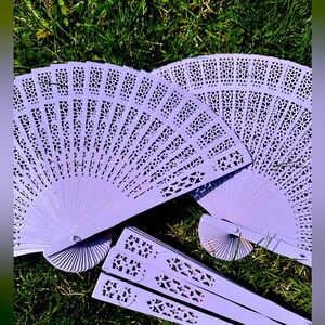 5 Lavender Sandalwood Fans for Wedding Favors